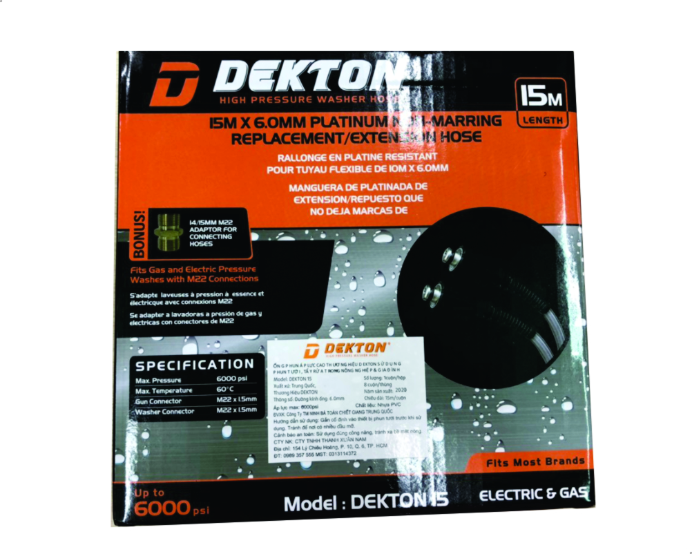 Dây rửa xe 15m Dekton